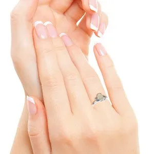 0.45 Carat 14K Solid White Gold Boundless Heart Opal Ring