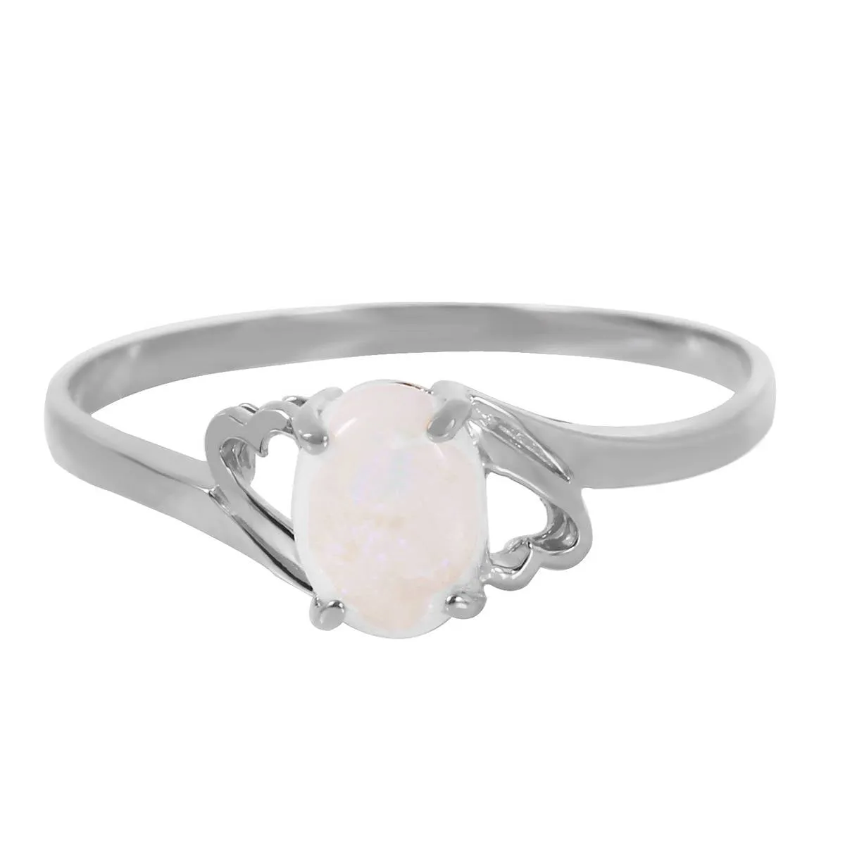 0.45 Carat 14K Solid White Gold Boundless Heart Opal Ring