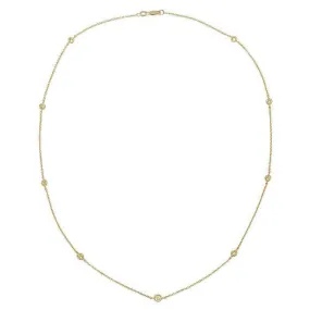 0.50cttw 16" Fancy Yellow Diamond Station Necklace with Nine Stones