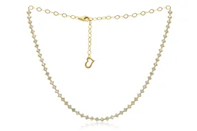 14 kt yellow gold, 14" diamond choker necklace featuring 2.65 cts tw round diamonds