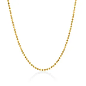 14k Gold Beaded Chain Necklace