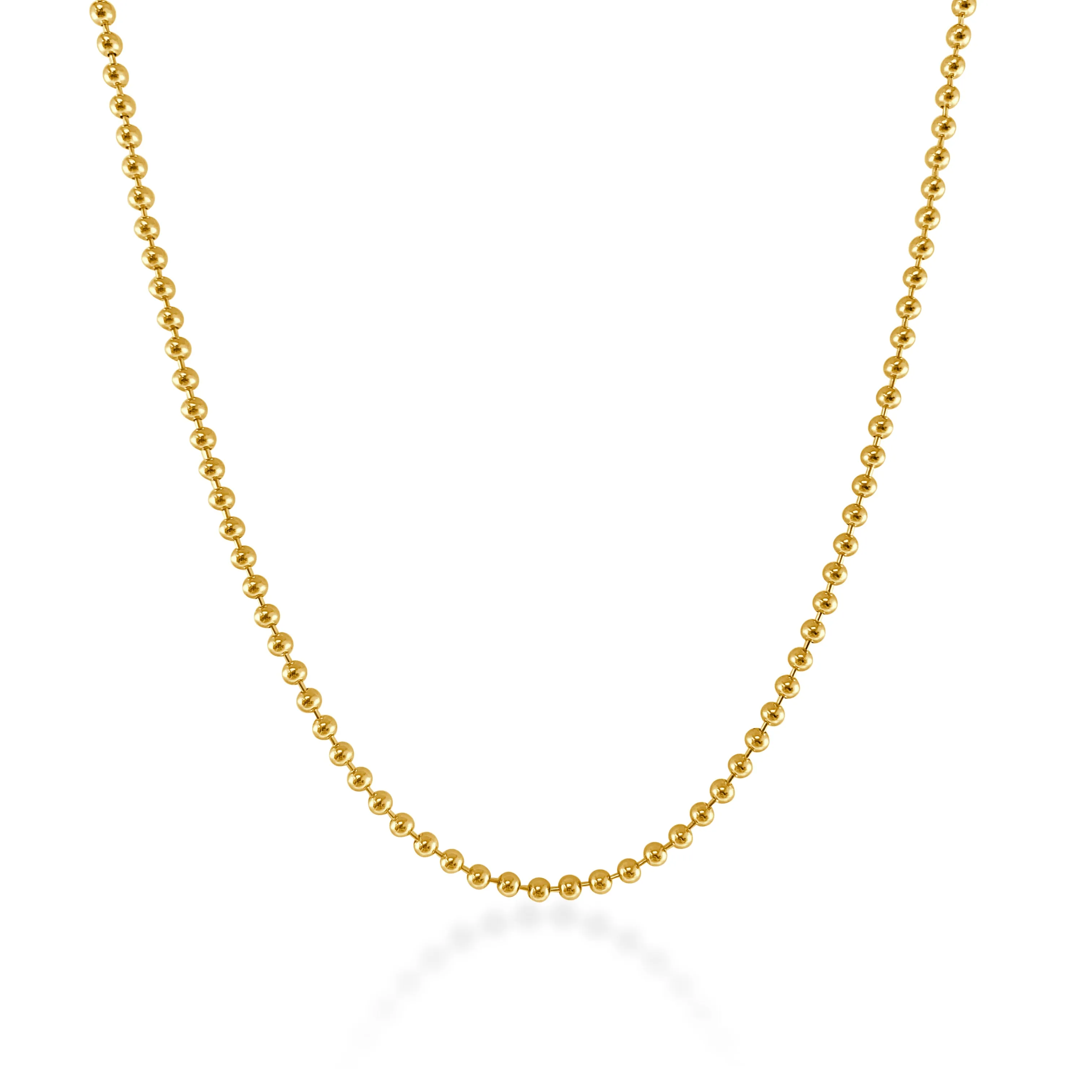 14k Gold Beaded Chain Necklace