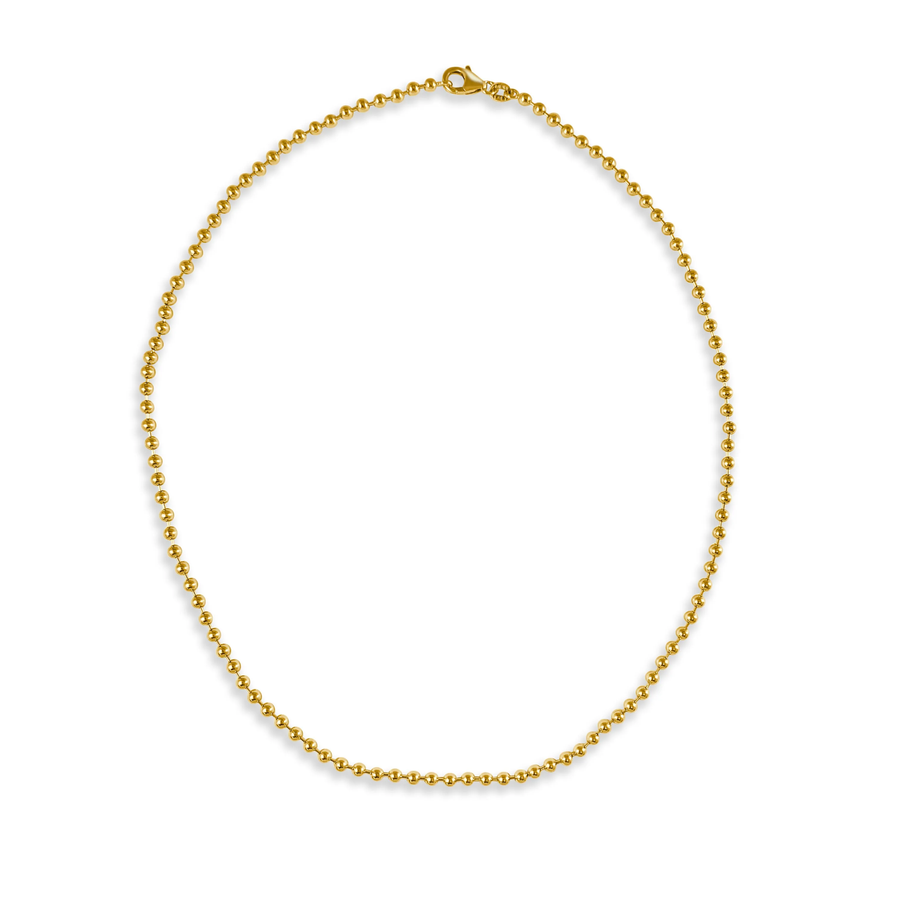 14k Gold Beaded Chain Necklace