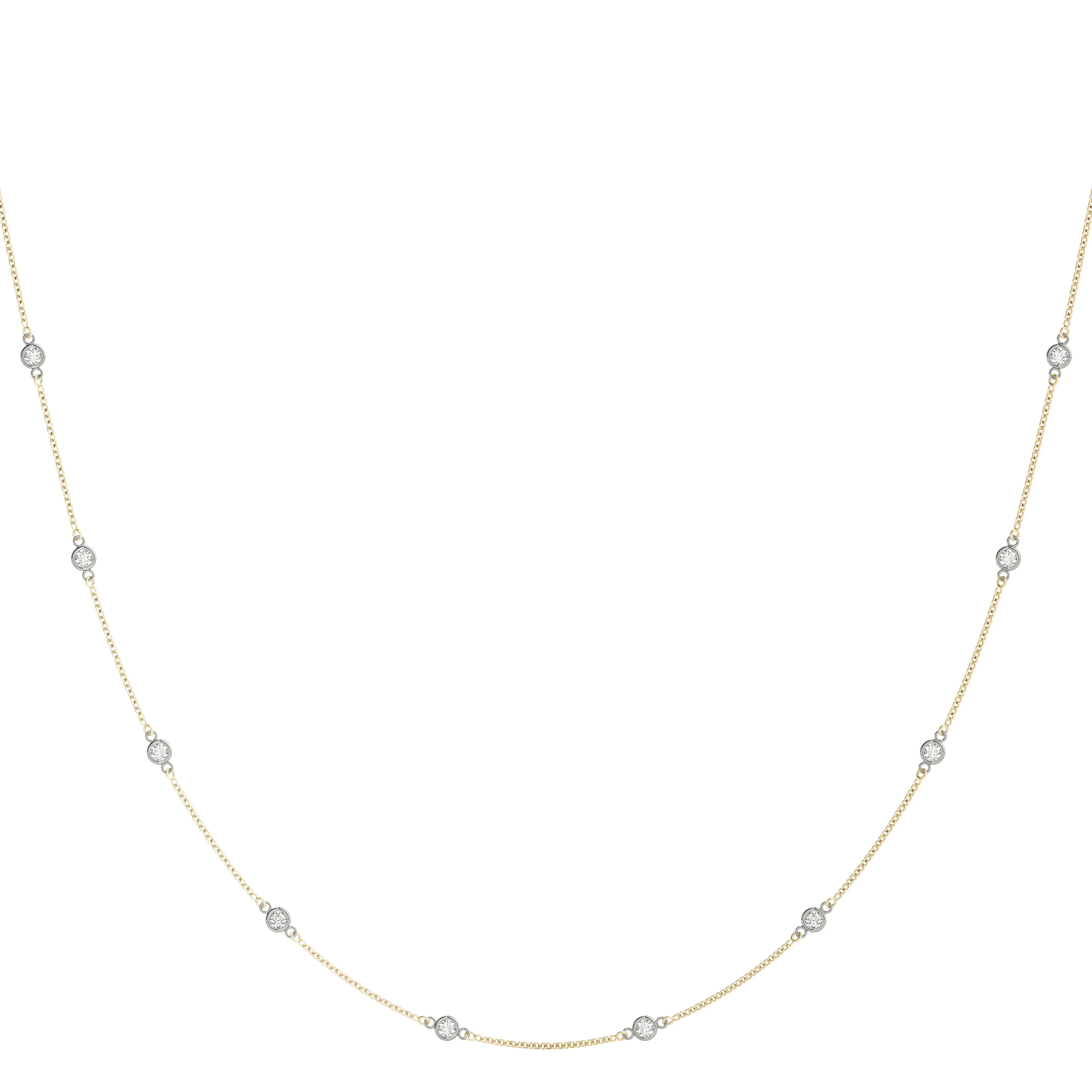 14K Gold Diamonds on a Chain Diamond Necklace