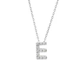 14K Gold Initial "E" Necklace With Diamonds