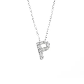 14K Gold Initial "P" Necklace With Diamonds