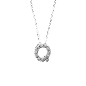 14K Gold Initial "Q" Necklace With Diamonds