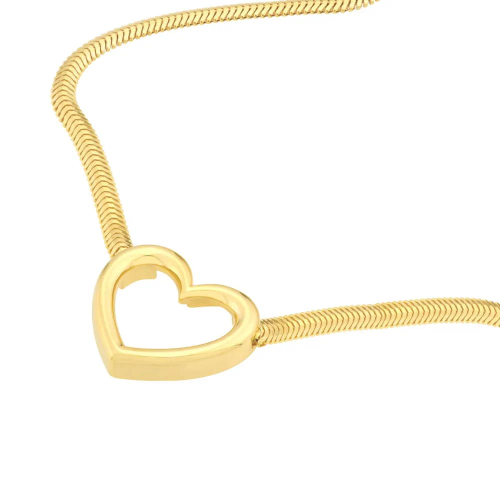 14k Gold Open Heart Pendant Necklace