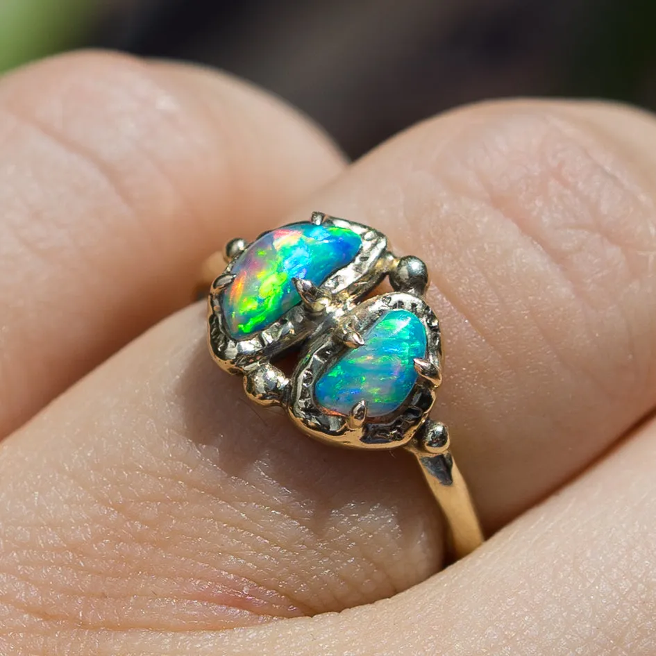 14k Gold Pipe Opal Ring- Sz 7