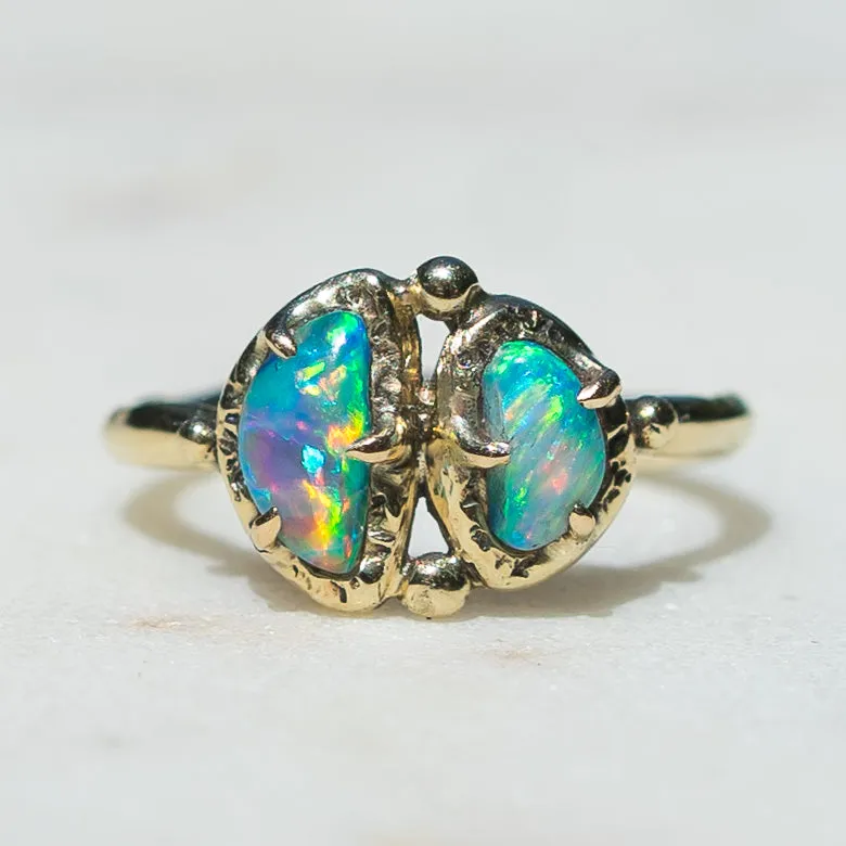 14k Gold Pipe Opal Ring- Sz 7
