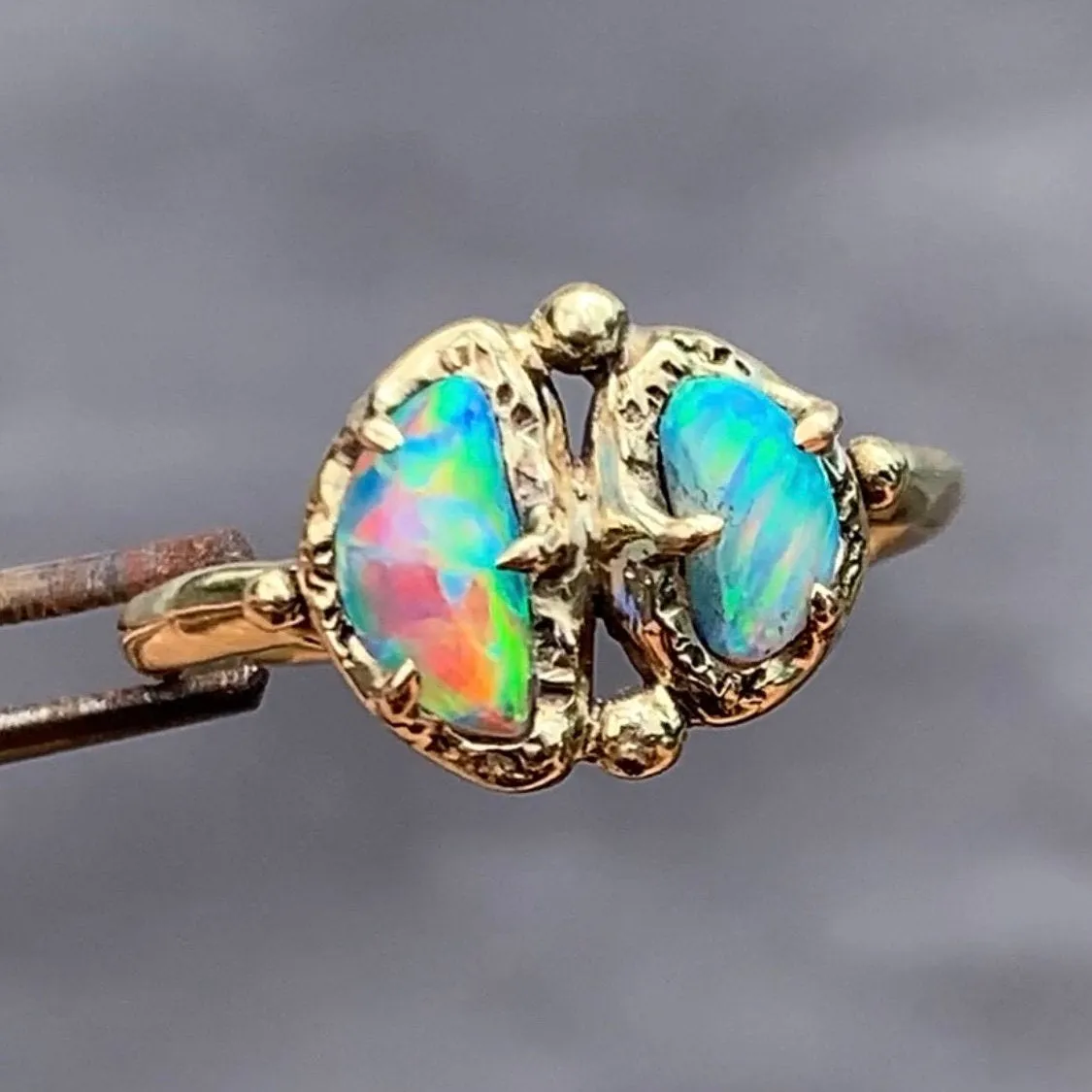 14k Gold Pipe Opal Ring- Sz 7
