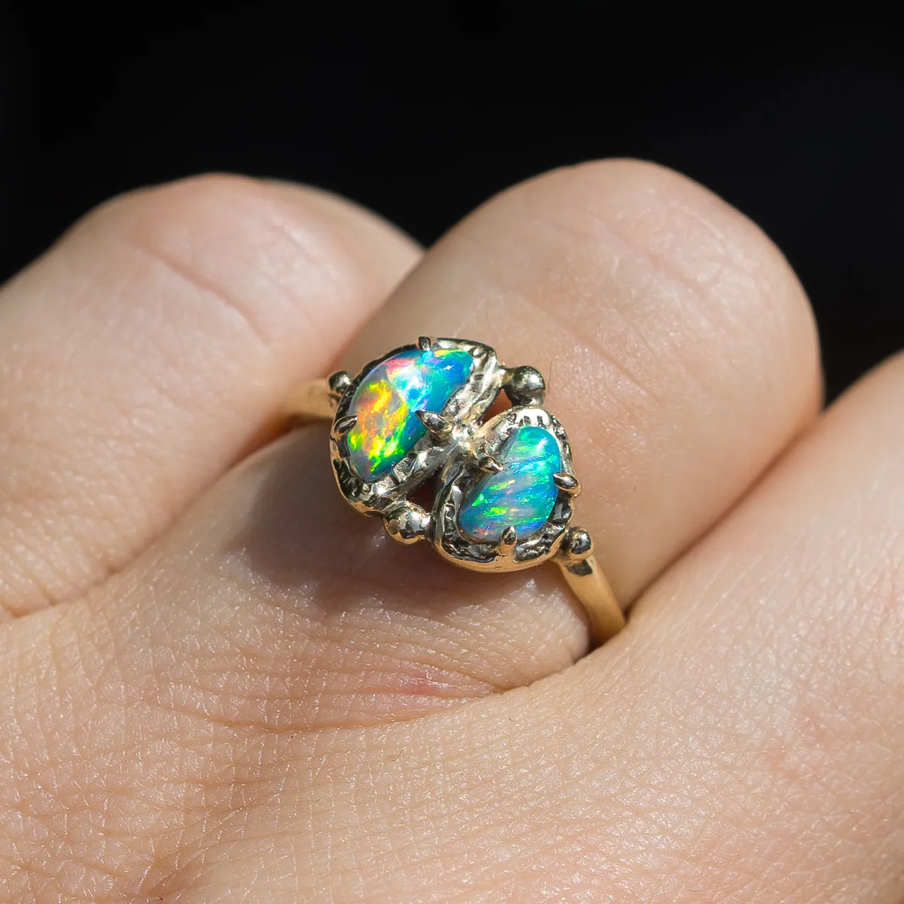 14k Gold Pipe Opal Ring- Sz 7