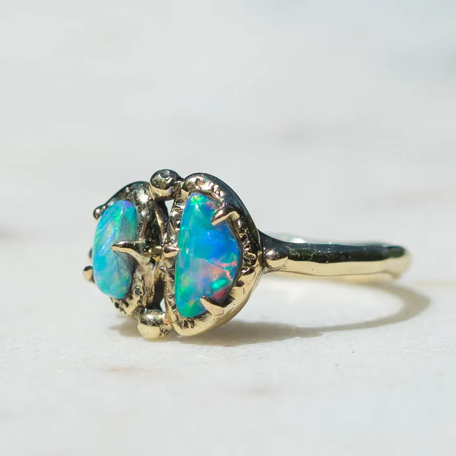 14k Gold Pipe Opal Ring- Sz 7