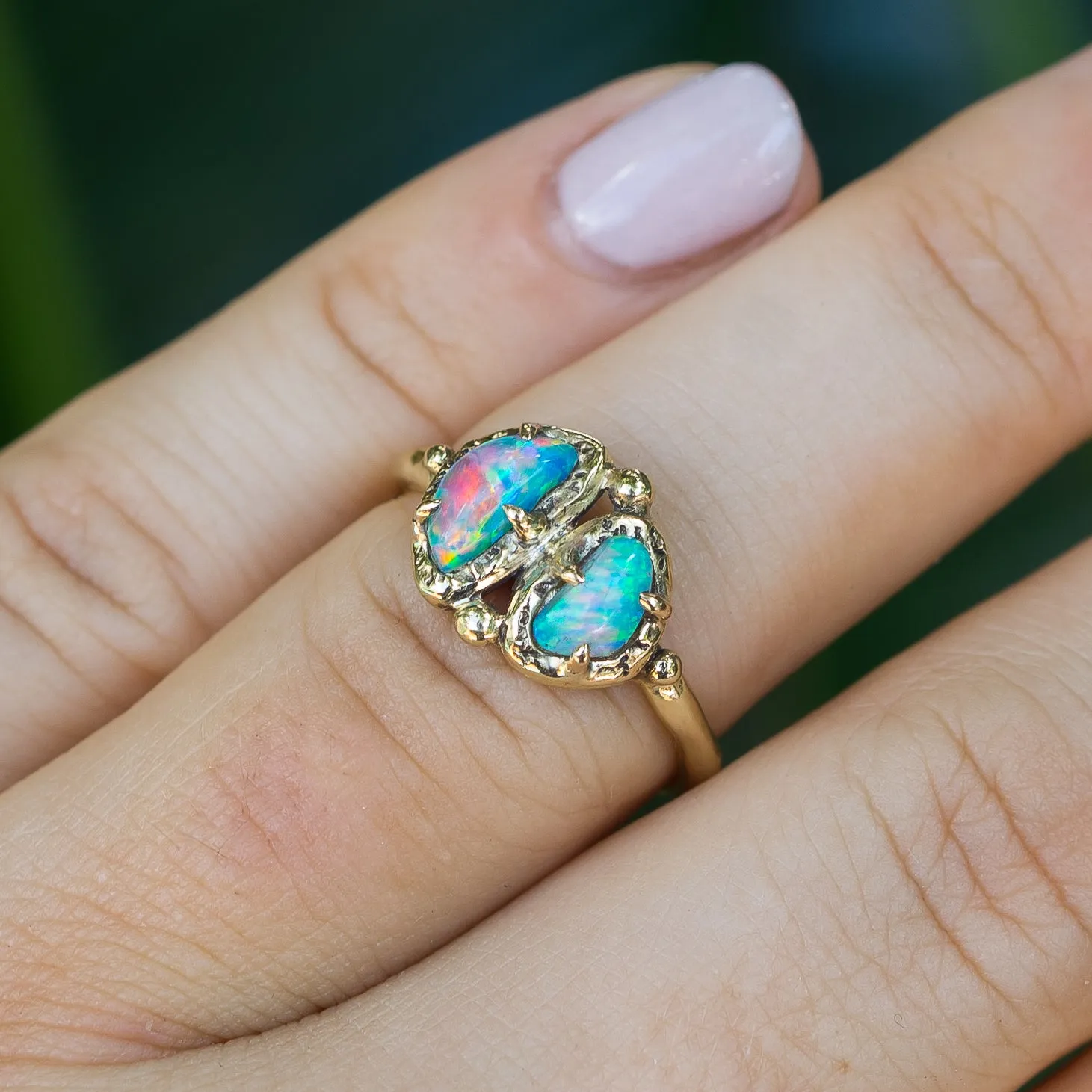 14k Gold Pipe Opal Ring- Sz 7