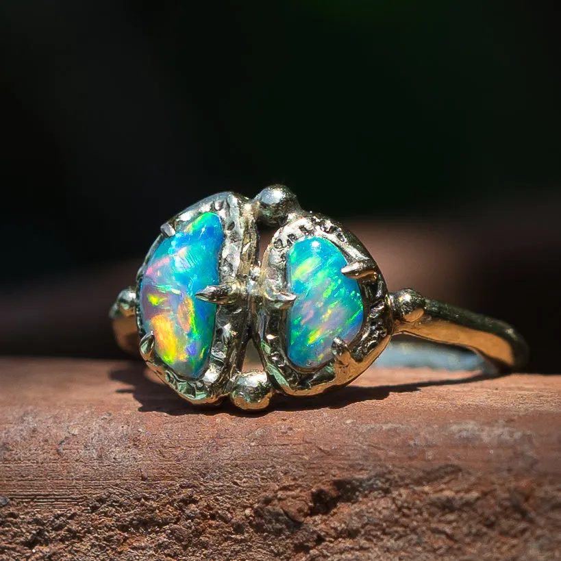 14k Gold Pipe Opal Ring- Sz 7