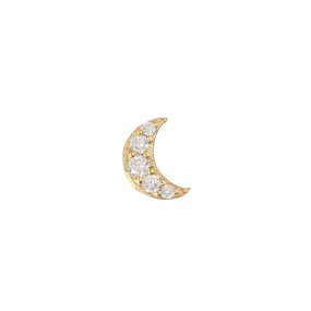 14k Pave Moon Charm (yellow)