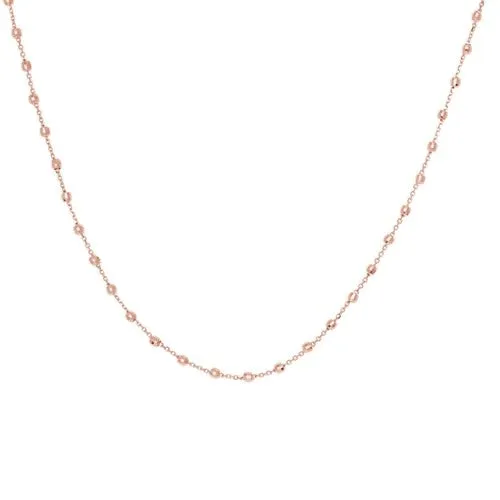14K Rose Gold Bead Station Necklace
