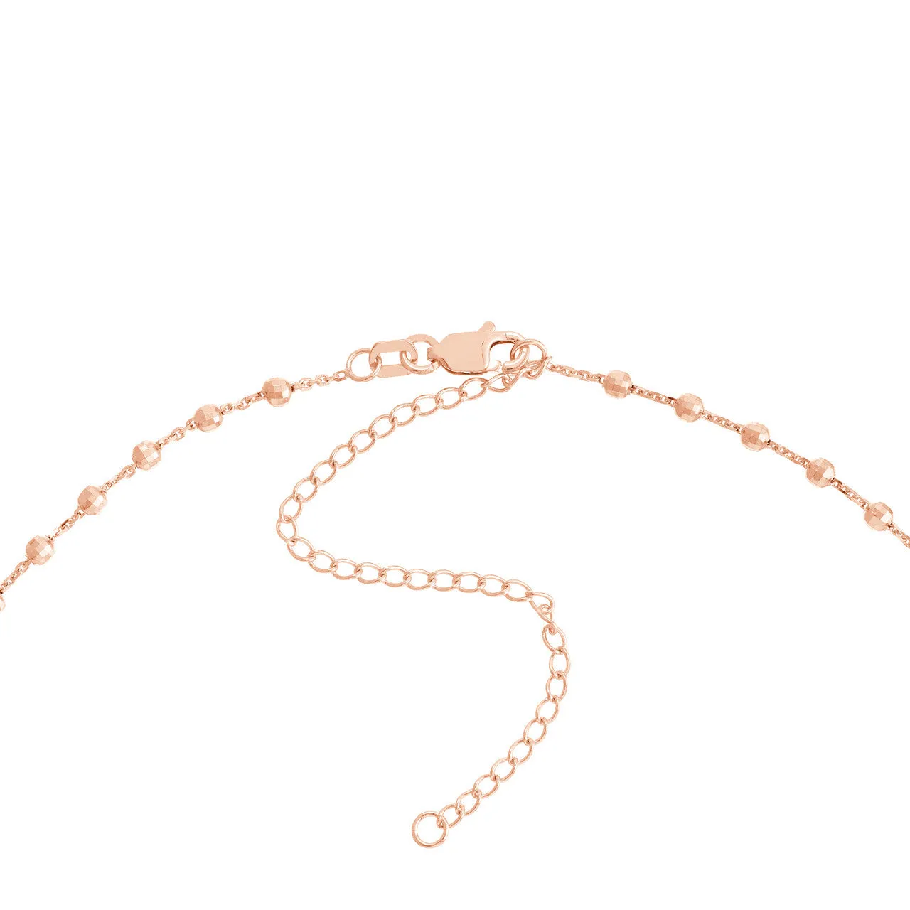 14K Rose Gold Bead Station Necklace