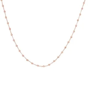 14K Rose Gold Bead Station Necklace