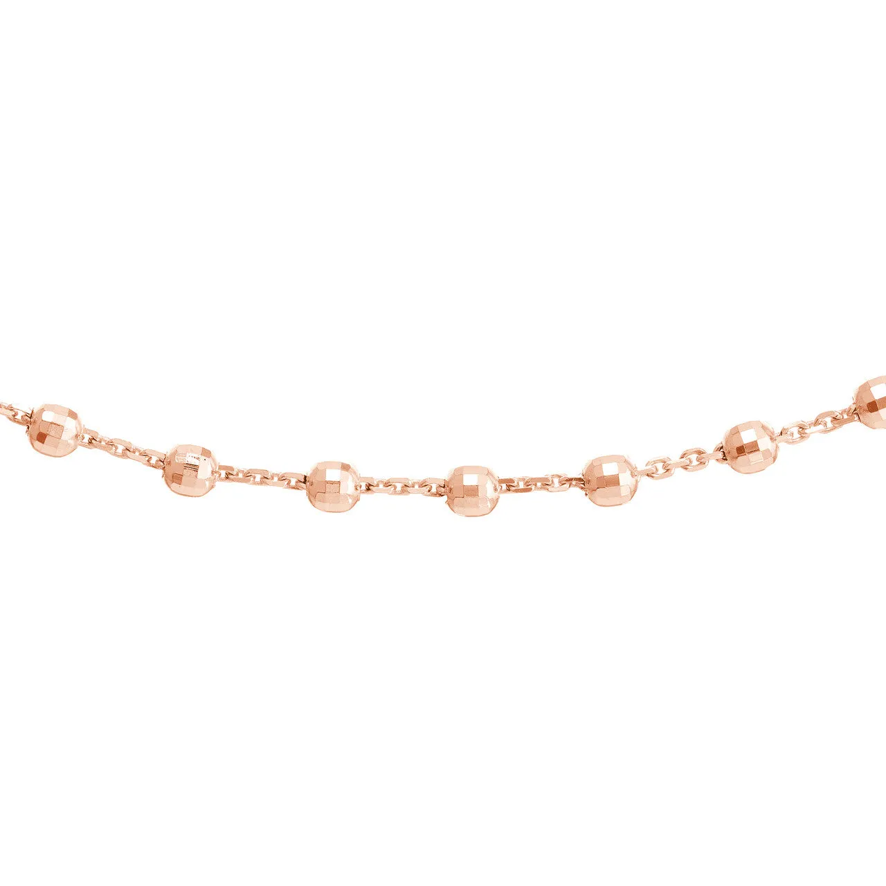 14K Rose Gold Bead Station Necklace