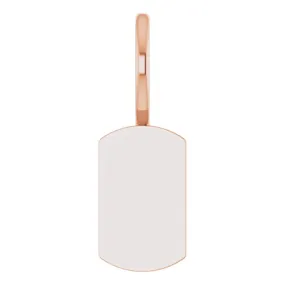 14K Rose Gold Engravable Dog Tag Charm/Pendant