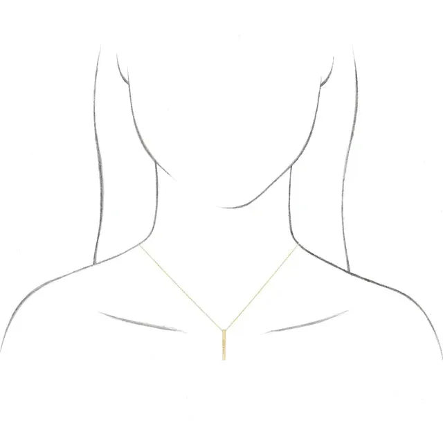 14K Rose Gold Engravable Four-Sided Vertical Bar 16-18" Necklace