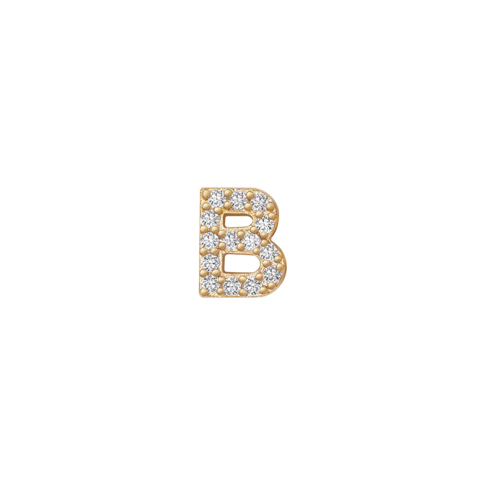 14k Skinny B Charm (yellow)