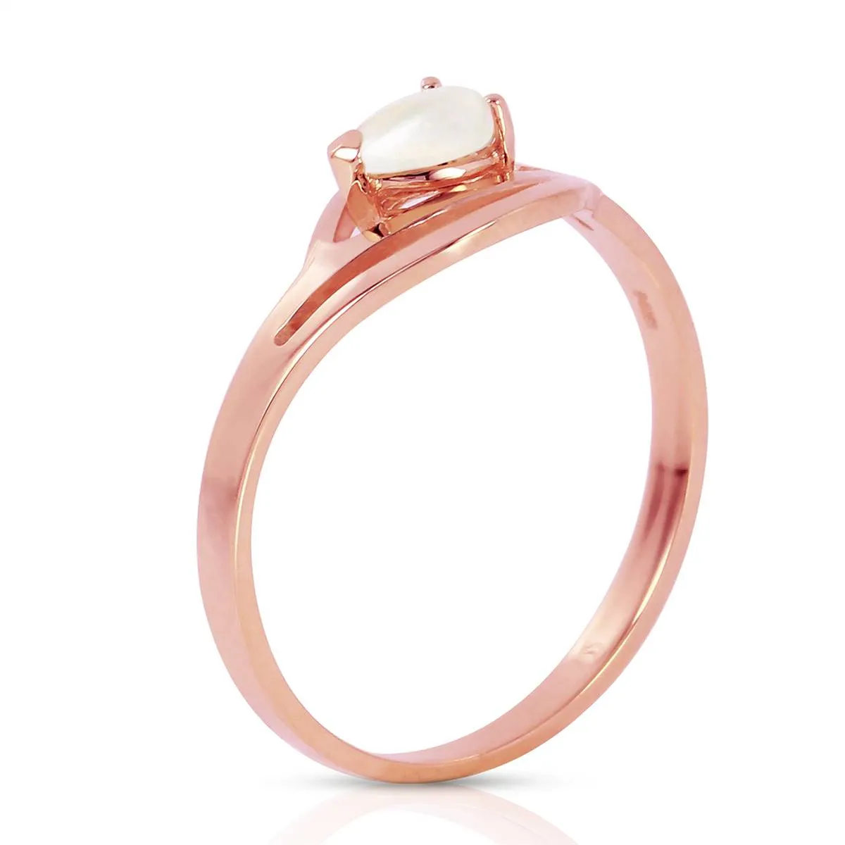 14K Solid Rose Gold Ring w/ Natural Opal