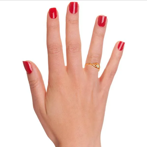 14K Solid Rose Gold Ring w/ Natural Opal
