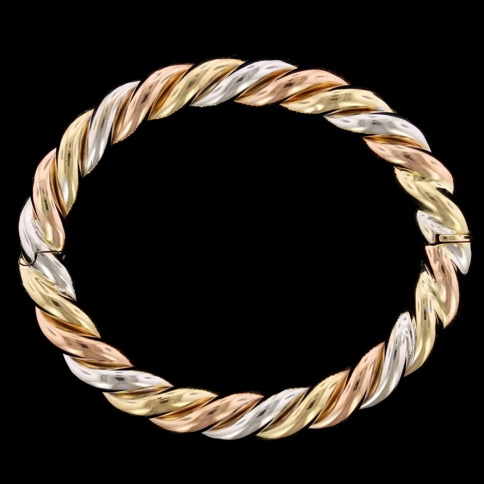 14K Tricolor Gold Estate Bangle
