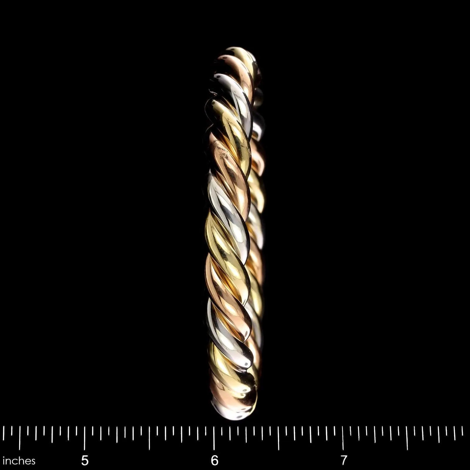 14K Tricolor Gold Estate Bangle