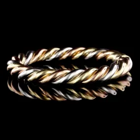 14K Tricolor Gold Estate Bangle