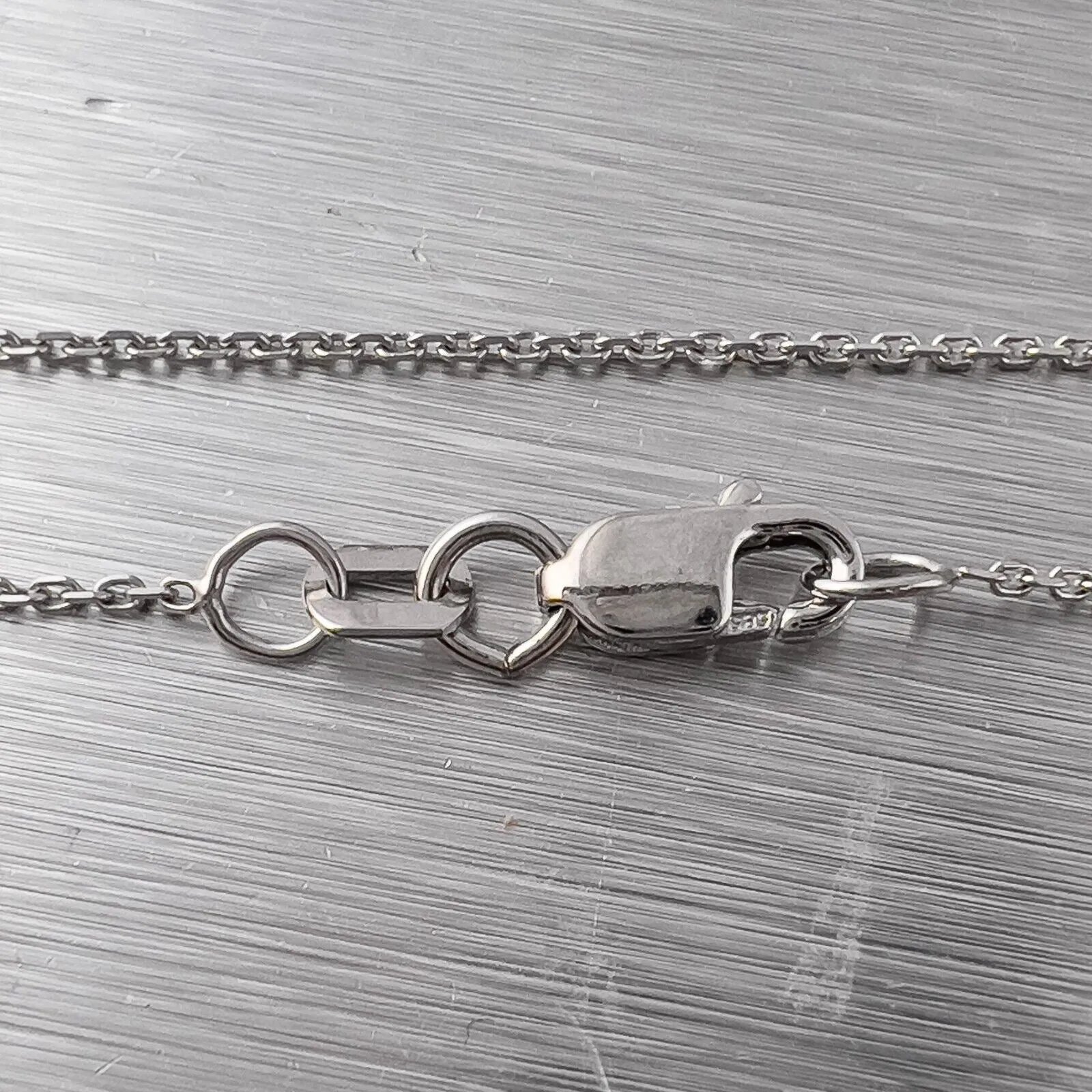 14k White Gold 15 Stone Diamond Cluster Pendant Necklace 0.58ctw 18" 4.3g