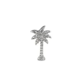 14K White Gold .50ctw Diamond Palm Tree Necklace
