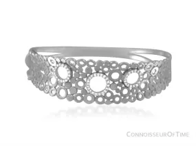 14K White Gold & Diamond Modern Bangle Bracelet with a Half Carat of Diamonds