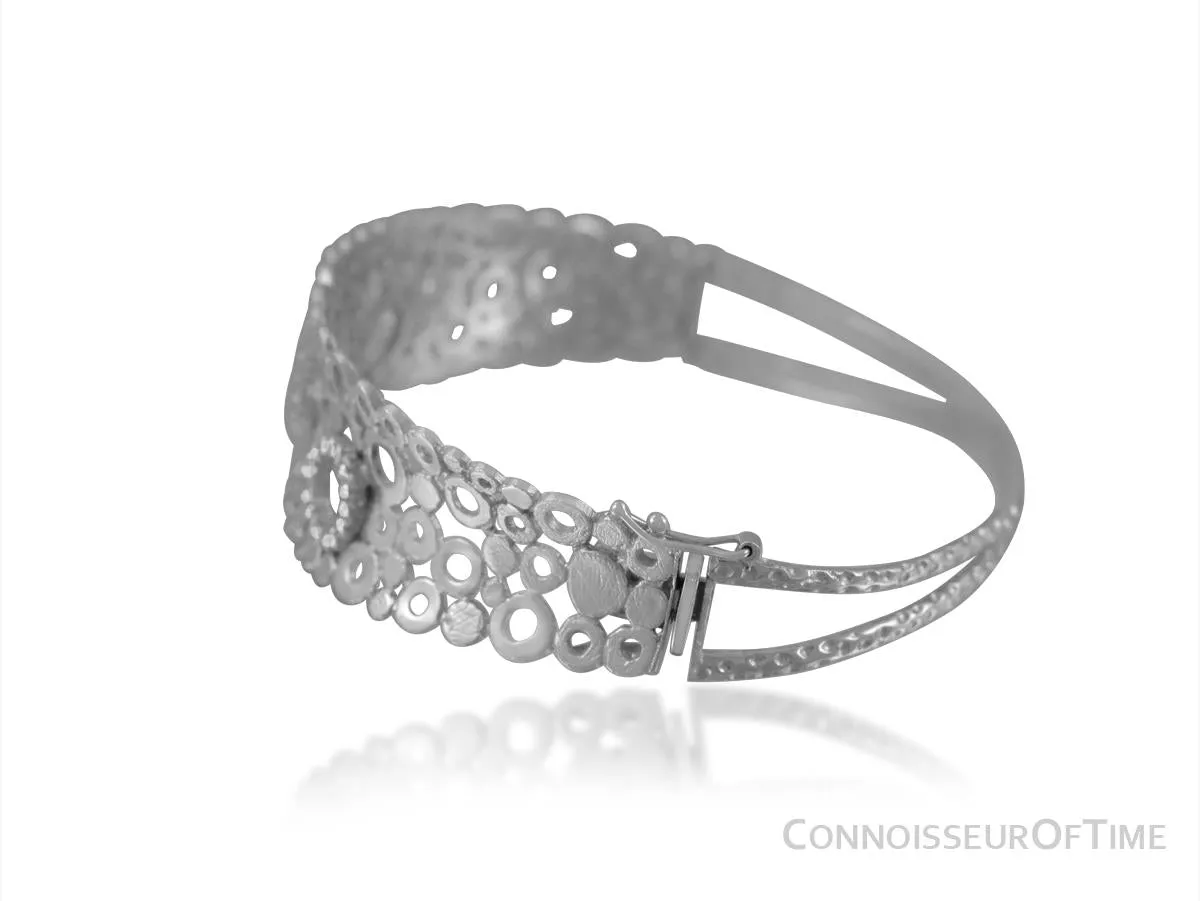 14K White Gold & Diamond Modern Bangle Bracelet with a Half Carat of Diamonds