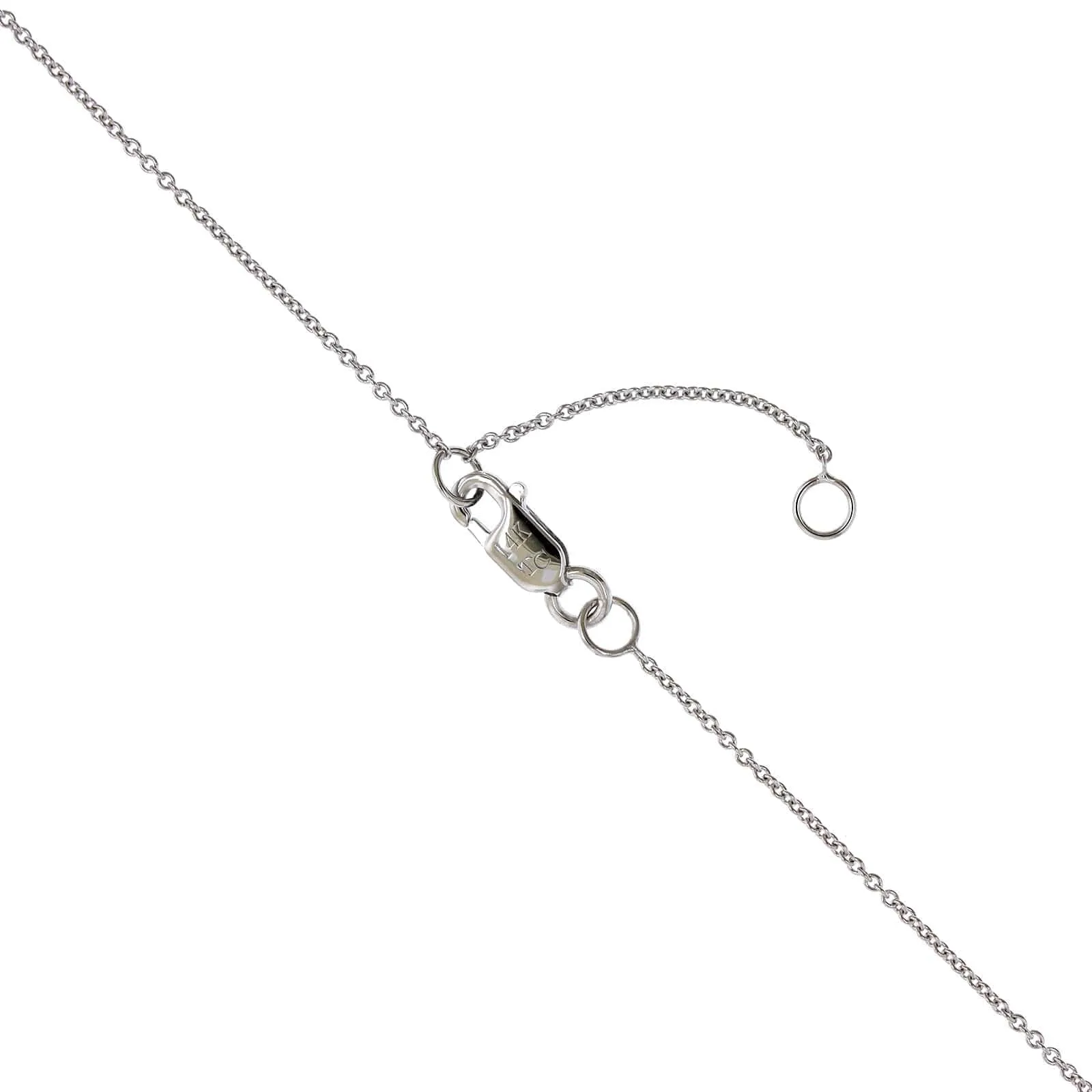 14K White Gold Diamond Cluster Pear Shaped Pendant Necklace