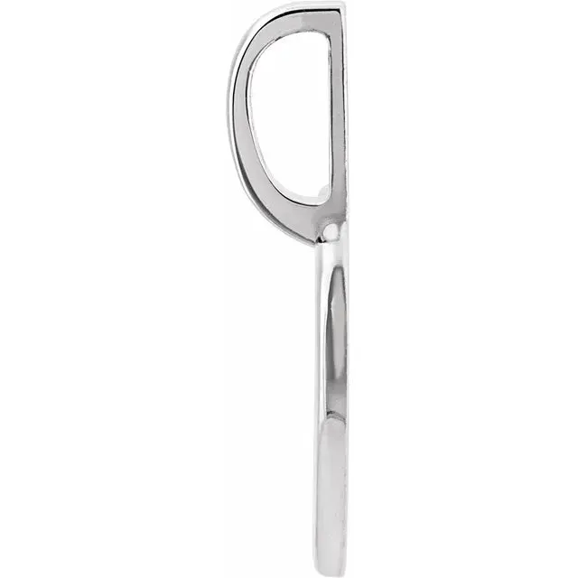 14K White Gold Engravable Heart Pendant
