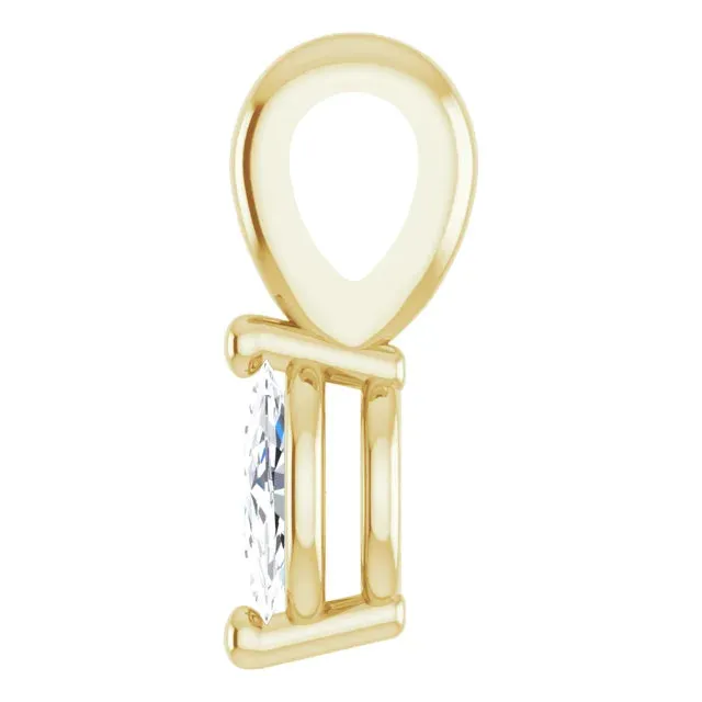 14K Yellow Gold 1/8 CT Natural Diamond Pendant