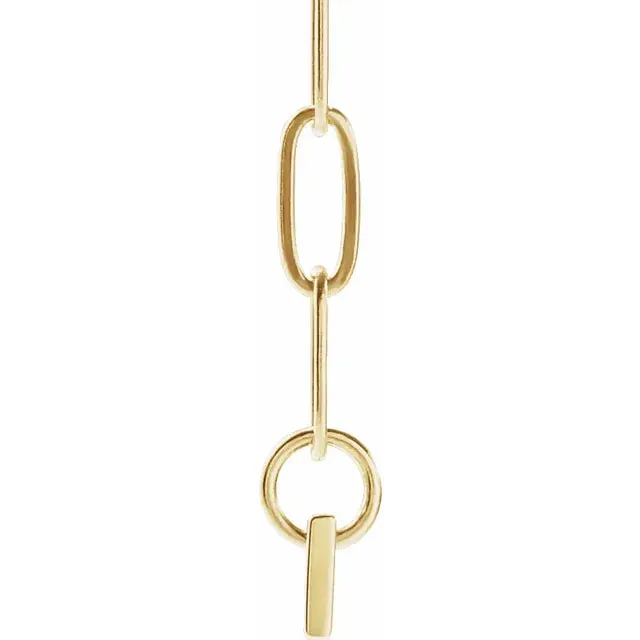 14K Yellow Gold Engravable Bar 18" Necklace