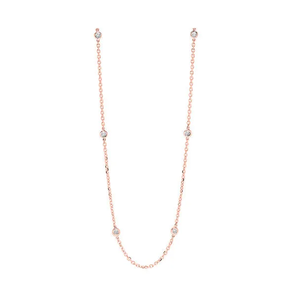 14Kt Rose Gold Diamond (1Ctw) Necklace