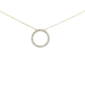 14KY Circular Diamond Necklace