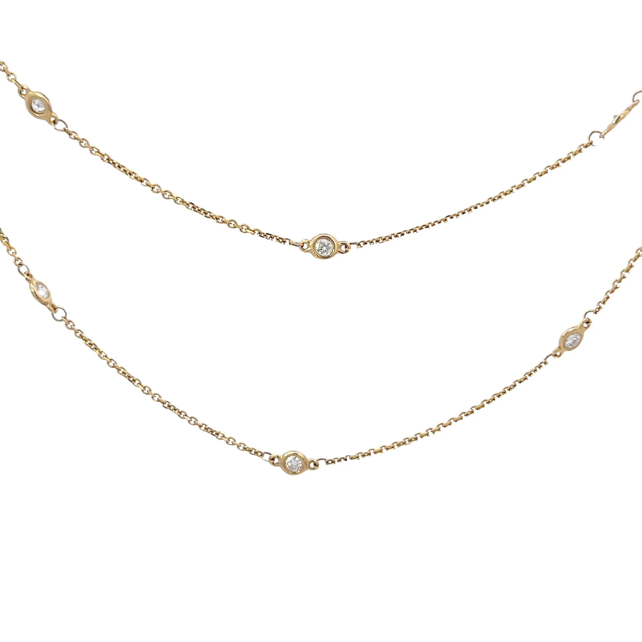 14KY Diamond By The Yard Necklace