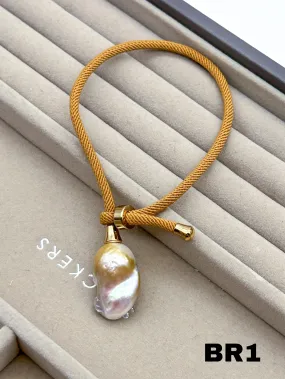 15mm Golden Baroque Freshwater Pearl Bracelet