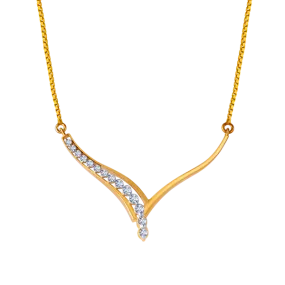 18k Delicate Diamond And Gold Necklace