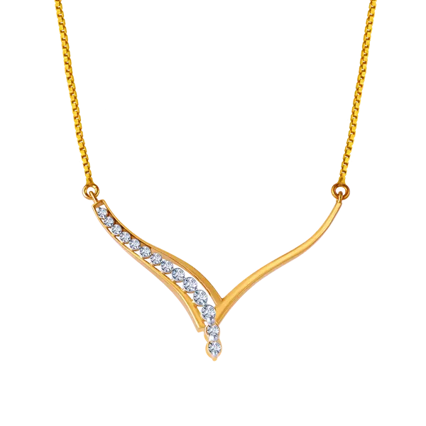 18k Delicate Diamond And Gold Necklace