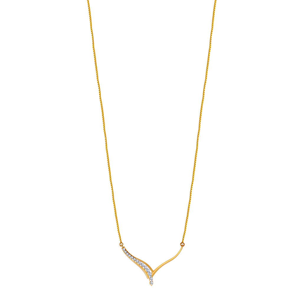 18k Delicate Diamond And Gold Necklace