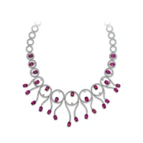 18K Diamond And Tourmaline Necklace