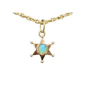 18k Gold Ethiopian Opal Pendant