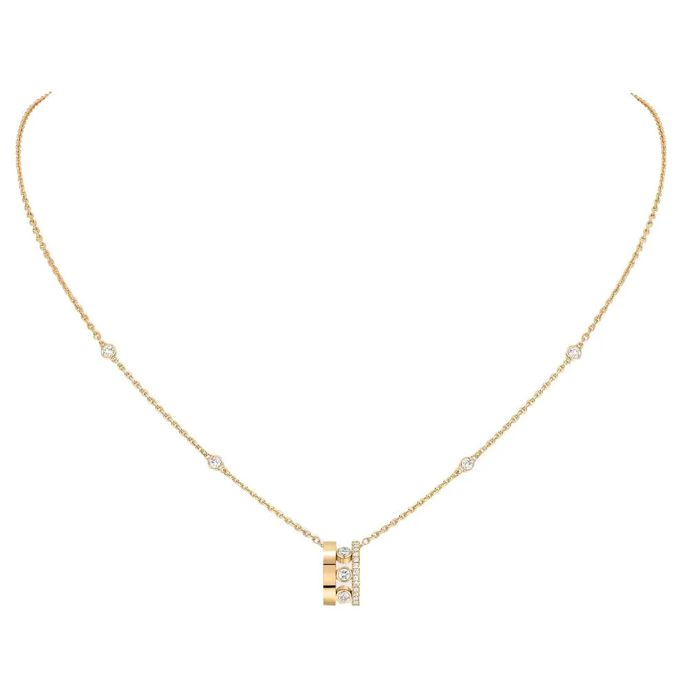 18K Gold Move Romane Diamond Pendant Necklace